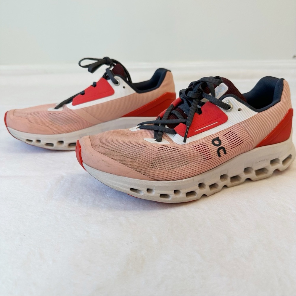 On Running Cloudstratus Rose Red Coral Running Shoes Sneakers, size Women’s 9 - Picture 6 of 16